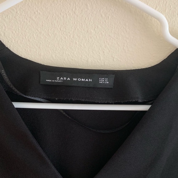 Black V-Neck Dress with Bell Sleeves - Picture 3 of 3